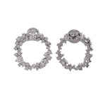 JAY FEDER 18K WHITE GOLD DIAMOND EARRINGS