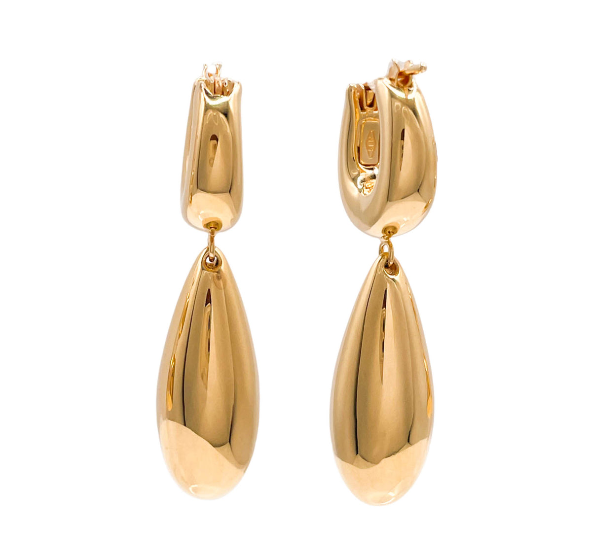 JAY FEDER 14K YELLOW GOLD TEARDROP DANGLE EARRINGS