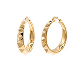 JAY FEDER 14K YELLOW GOLD PYRAMID HOOP EARRINGS