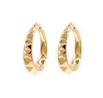 JAY FEDER 14K YELLOW GOLD PYRAMID HOOP EARRINGS