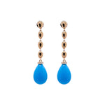 Jay Feder 14k Yellow Gold Turquoise Diamond Drop Dangle Earrings