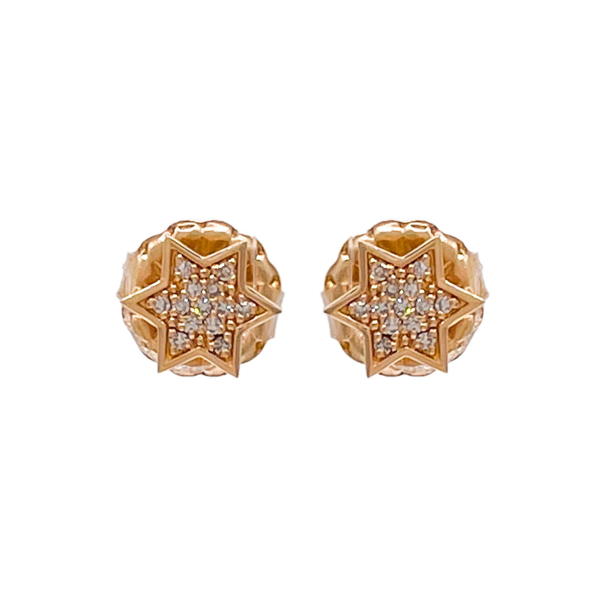 Jay Feder 14k Yellow Gold Diamond Star Stud Earrings