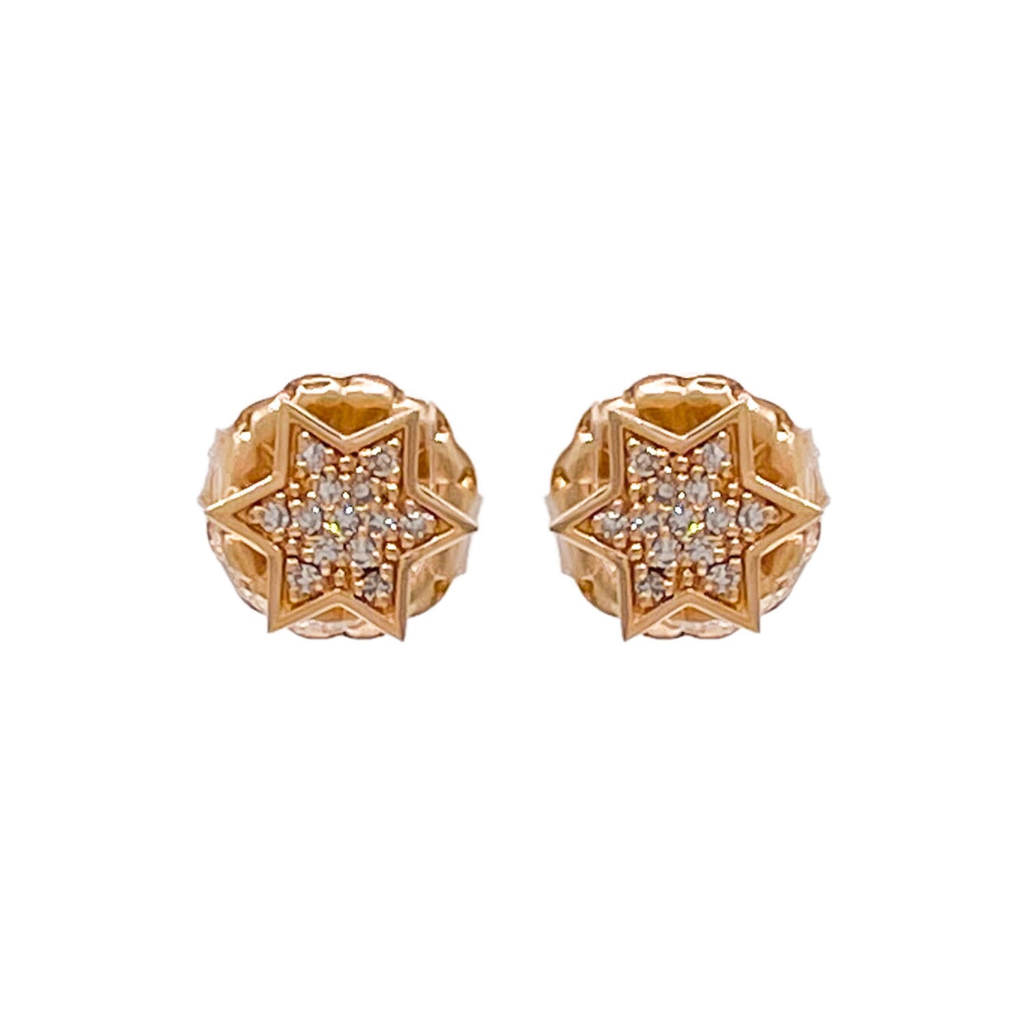 Jay Feder 14k Yellow Gold Diamond Star Stud Earrings