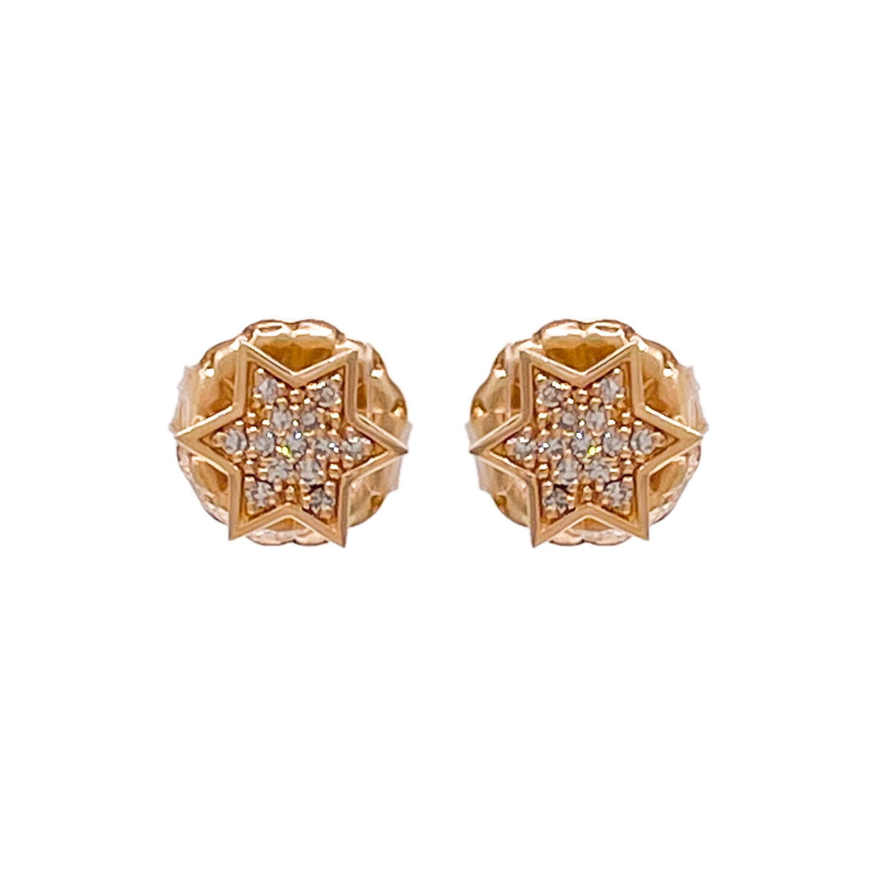 Jay Feder 14k Yellow Gold Diamond Star Stud Earrings