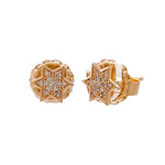 Jay Feder 14k Yellow Gold Diamond Star Stud Earrings
