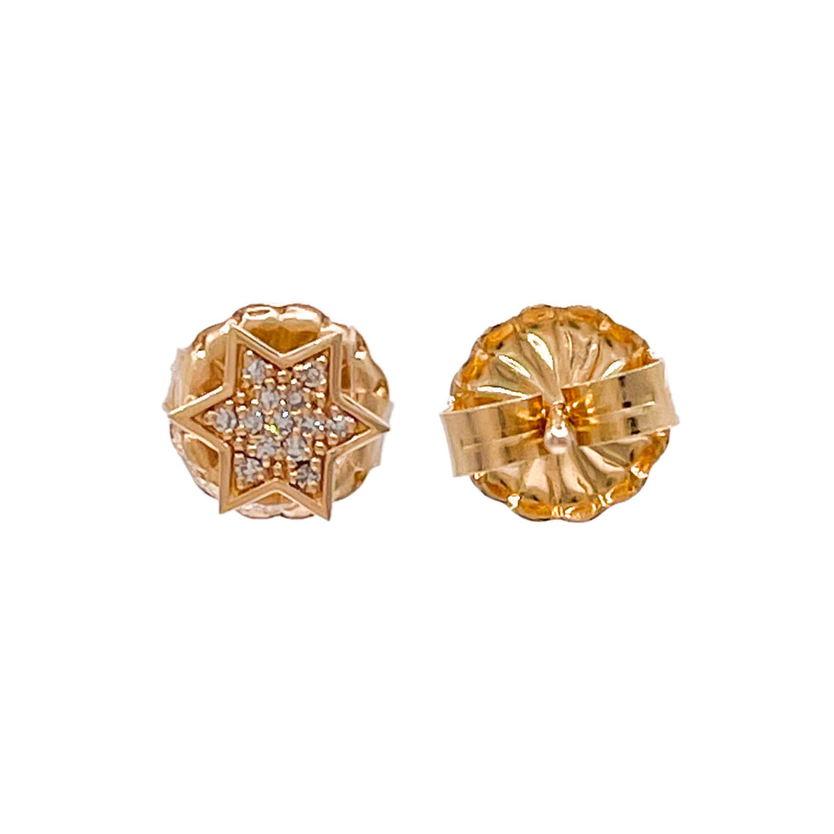 Jay Feder 14k Yellow Gold Diamond Star Stud Earrings