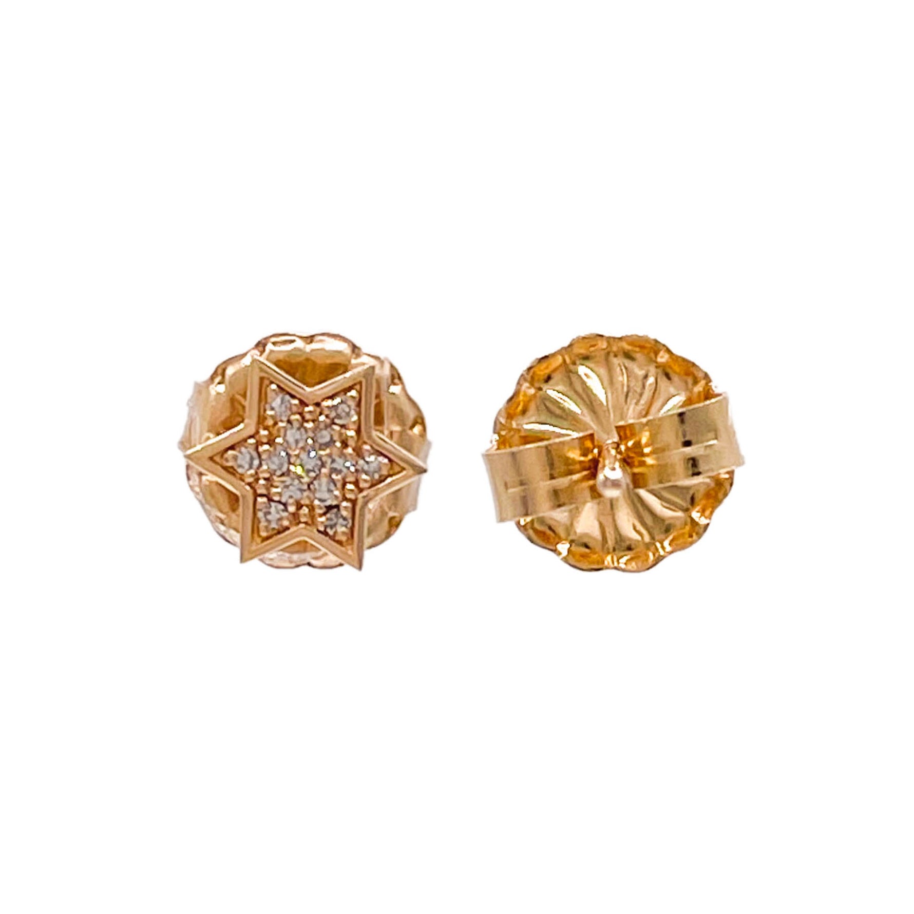 Jay Feder 14k Yellow Gold Diamond Star Stud Earrings