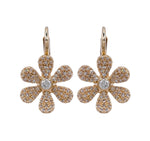 JAY FEDER 14K YELLOW GOLD DIAMOND FLOWERS EARRINGS