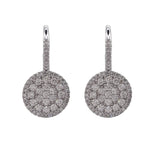 JAY FEDER 14K WHITE GOLD DIAMOND PAVE CIRCLE EARRINGS