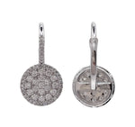 JAY FEDER 14K WHITE GOLD DIAMOND PAVE CIRCLE EARRINGS