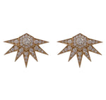 JAY FEDER 14K YELLOW GOLD DIAMOND SUN BLAST EARRINGS
