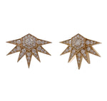 JAY FEDER 14K YELLOW GOLD DIAMOND SUN BLAST EARRINGS
