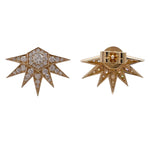 JAY FEDER 14K YELLOW GOLD DIAMOND SUN BLAST EARRINGS