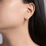 Jay Feder 14k Yellow Gold Diamond Hoops Earrings