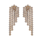 JAY FEDER 14K YELLOW GOLD DIAMOND BEZEl 5 LINES DANGLE EARRINGS