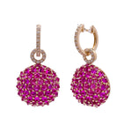 Jay Feder 14k Yellow Gold Ruby and Diamond Drop Dangle Earrings