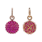 Jay Feder 14k Yellow Gold Ruby and Diamond Drop Dangle Earrings