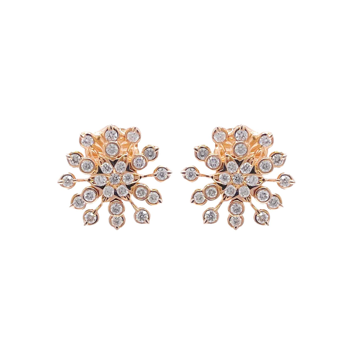 Jay Feder 14k Yellow Gold Diamond Snowflake Earrings&nbsp;