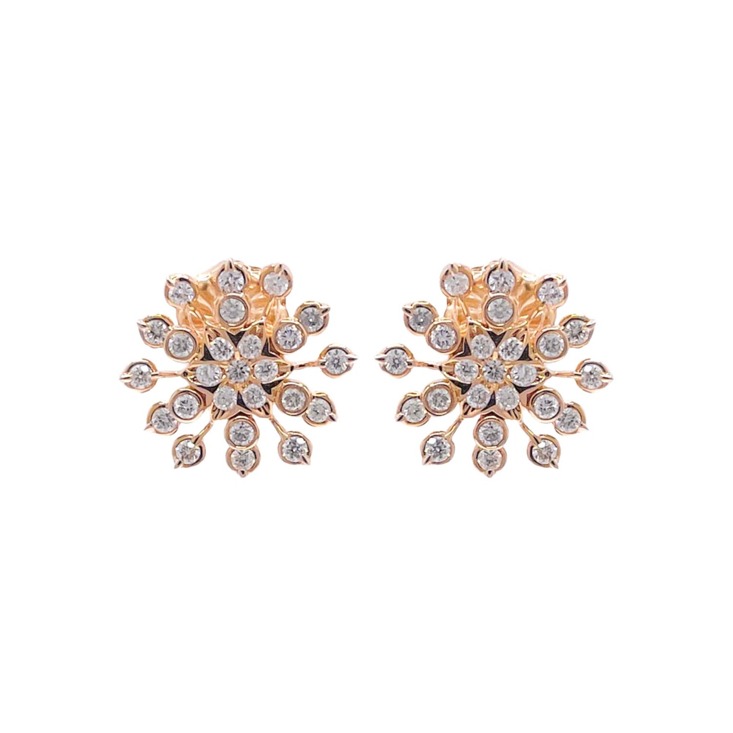 Jay Feder 14k Yellow Gold Diamond Snowflake Earrings&nbsp;