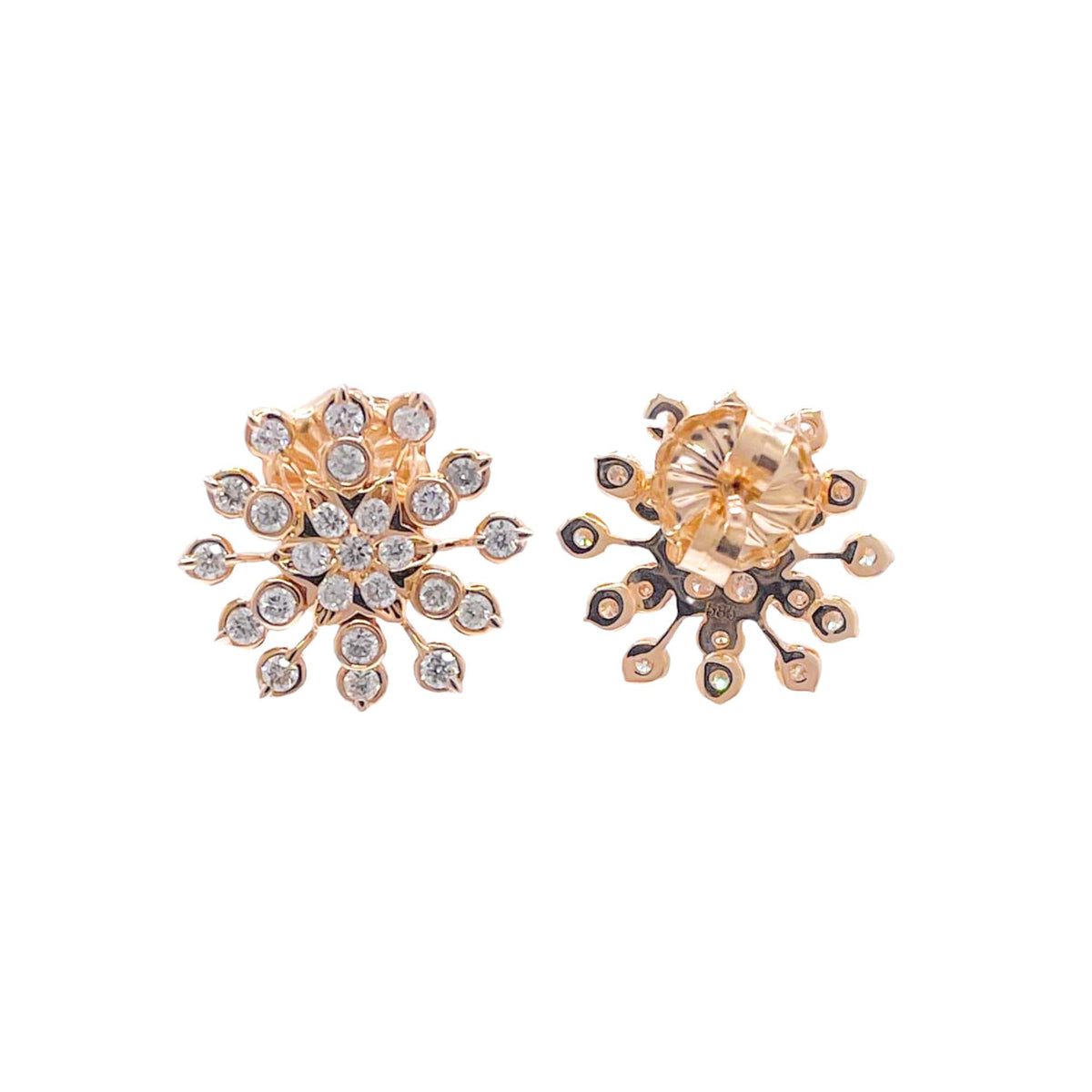 Jay Feder 14k Yellow Gold Diamond Snowflake Earrings&nbsp;