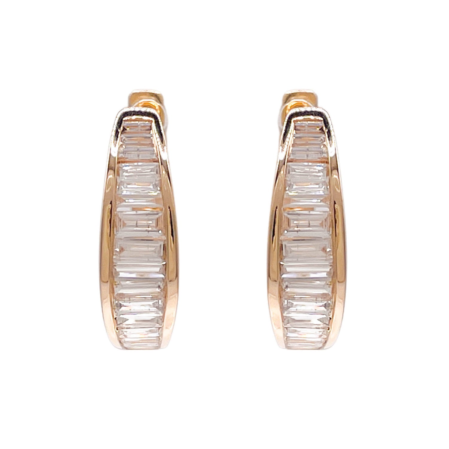 Jay Feder 14k Yellow Gold Diamond Huggie Earrings