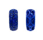 JAY FEDER 14K WHITE GOLD SAPPHIRE BLUE RHODIUM HUGGIE EARRINGS