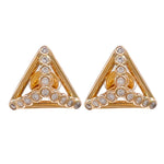Jay Feder 14k Yellow Gold Diamond Triangle Stud Earrings