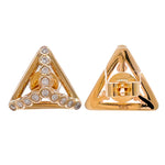 Jay Feder 14k Yellow Gold Diamond Triangle Stud Earrings