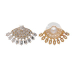 Jay Feder 14k Yellow Gold Diamond Fan Earrings 