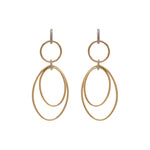 Jay Feder 14k Yellow Gold Diamond Large Ovals Drop Dangle Earrings