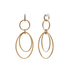 Jay Feder 14k Yellow Gold Diamond Large Ovals Drop Dangle Earrings