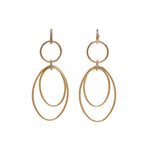 Jay Feder 14k Yellow Gold Diamond Large Ovals Drop Dangle Earrings