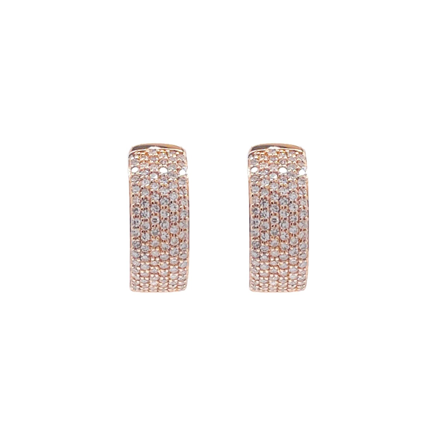 Jay Feder 14k Yellow Gold Diamond Pave Huggies Earrings