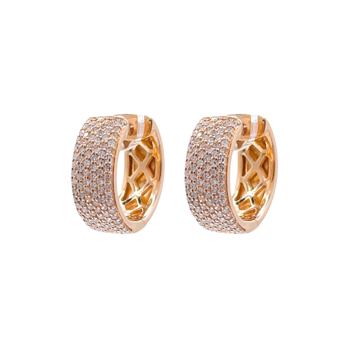 Jay Feder 14k Yellow Gold Diamond Pave Huggies Earrings