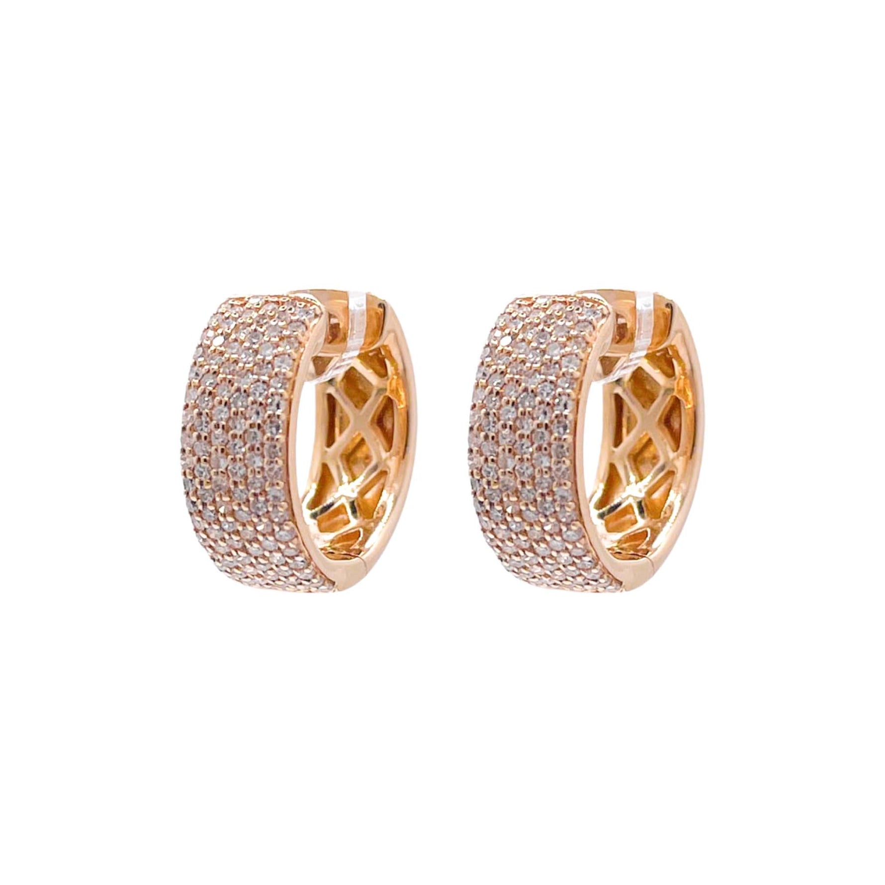 Jay Feder 14k Yellow Gold Diamond Pave Huggies Earrings