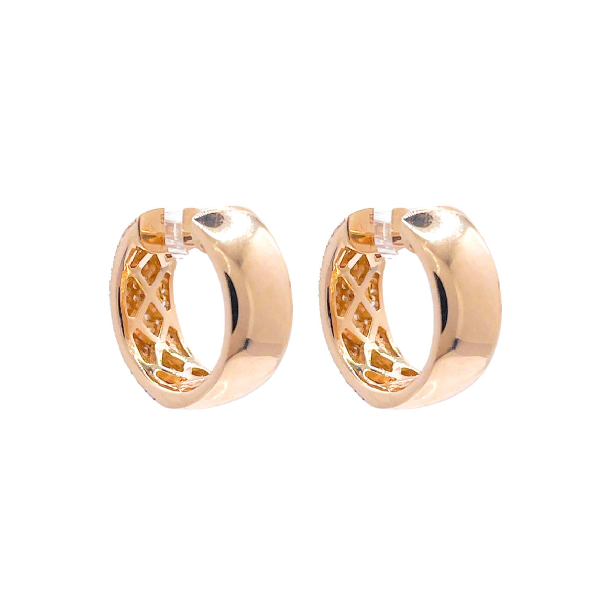 Jay Feder 14k Yellow Gold Diamond Pave Huggies Earrings