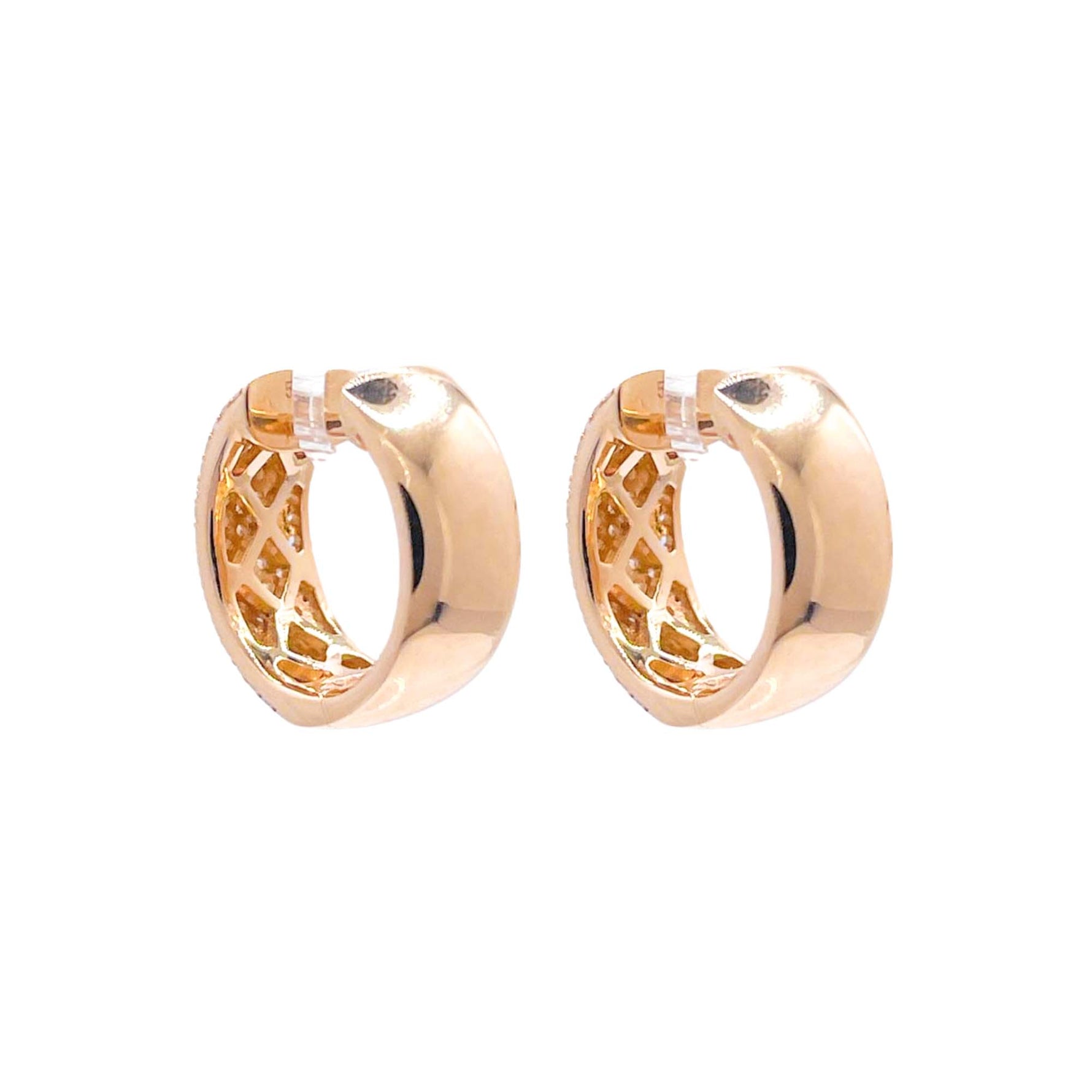 Jay Feder 14k Yellow Gold Diamond Pave Huggies Earrings