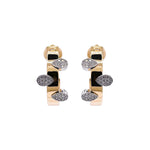 Jay Feder 14k Two Tone Gold Diamond Cluster Open Hoop Earrings