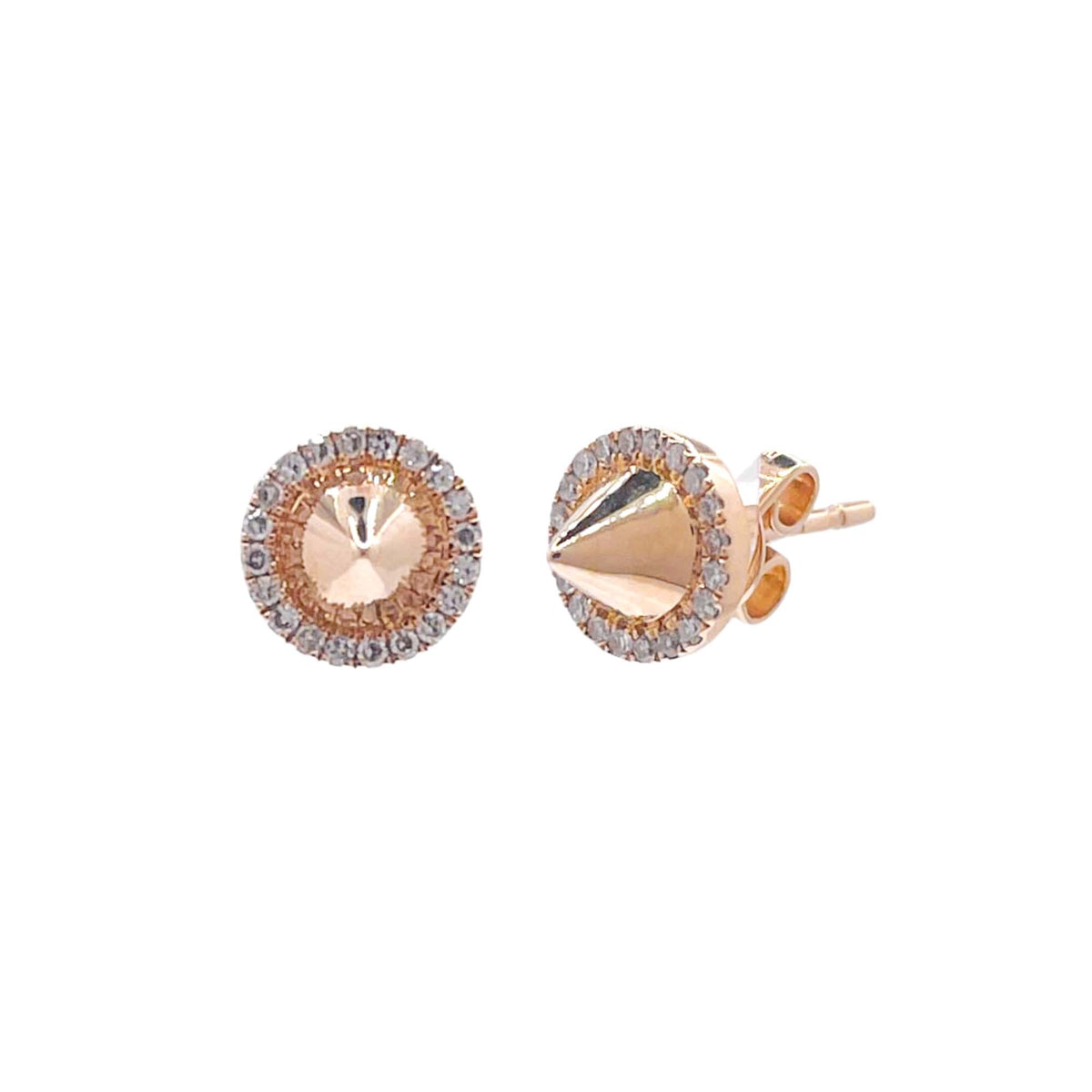 Jay Feder 14k Yellow Gold Diamond Point Spike Stud Earrings