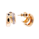 Jay Feder 14k Yellow Gold Diamond Double Huggies Earrings
