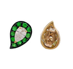 Khai Khai 18k Yellow Gold Tsavorite Diamond Inverse Paisley Stud Earrings