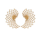 Jay Feder 18k Yellow Gold Goldstone Web Earrings