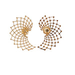 Jay Feder 18k Yellow Gold Goldstone Web Earrings