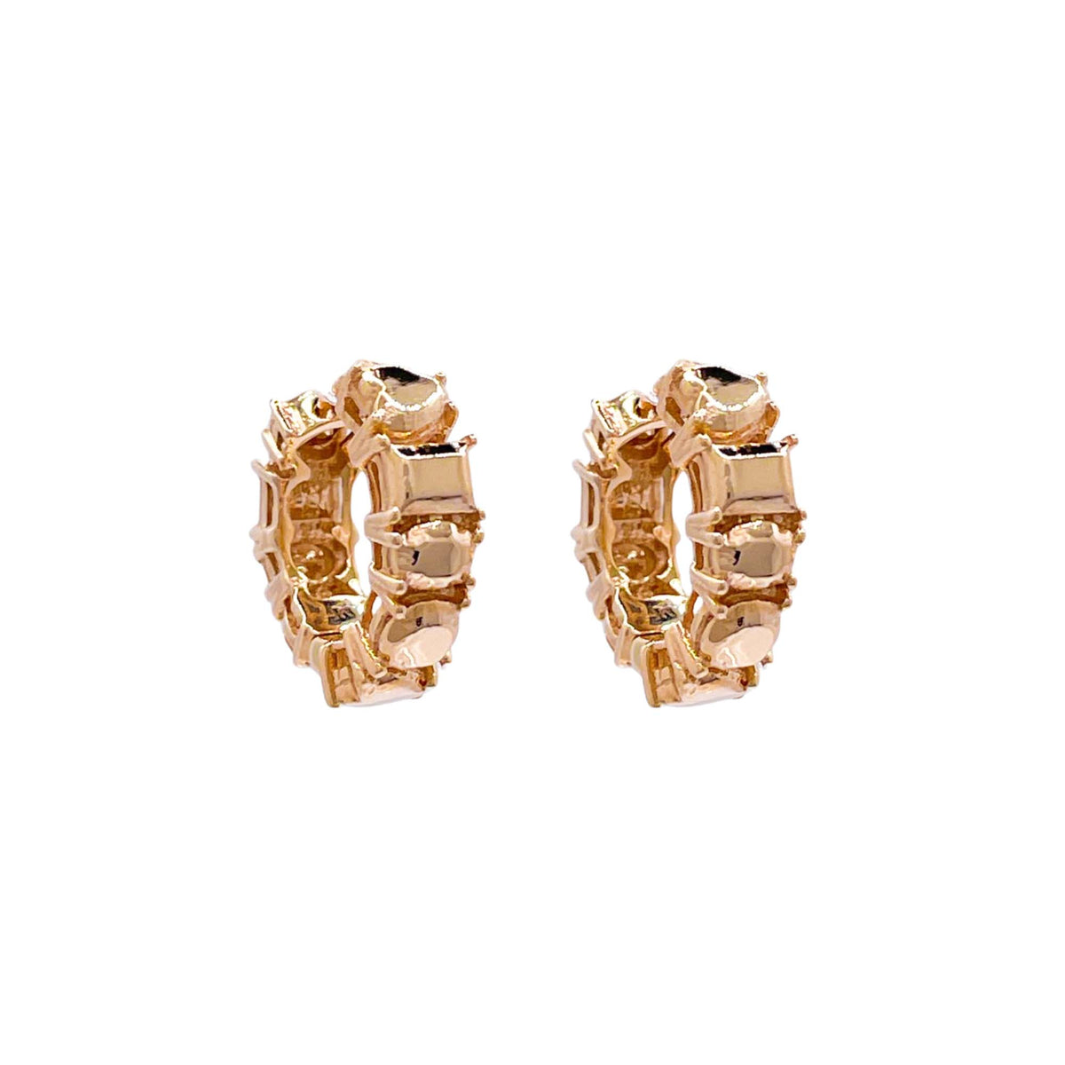 Jay Feder 14k Yellow Gold Goldstone Huggie Earrings