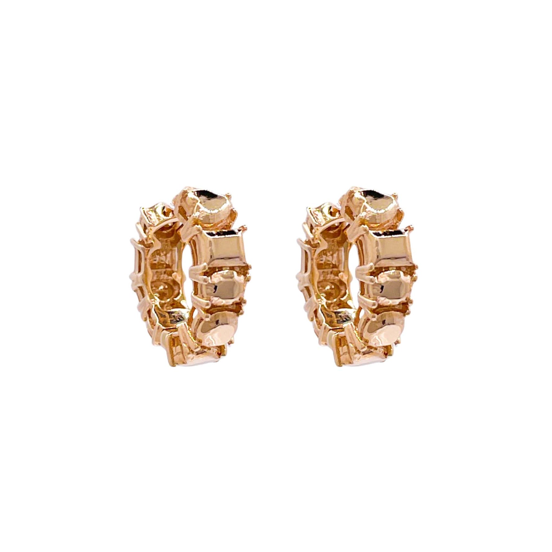 Jay Feder 14k Yellow Gold Goldstone Huggie Earrings
