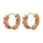 Jay Feder 14k Yellow Gold Goldstone Huggie Earrings