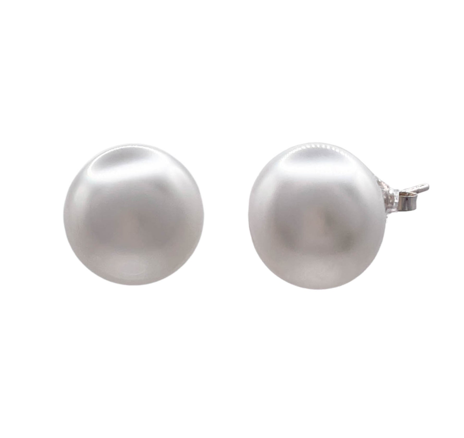 Jay Feder 14k White Gold White Pearl Stud Earrings