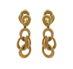 JAY FEDER 18K YELLOW GOLD CIRCLE DROP DANGLE EARRINGS