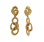 JAY FEDER 18K YELLOW GOLD CIRCLE DROP DANGLE EARRINGS