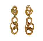 JAY FEDER 18K YELLOW GOLD CIRCLE DROP DANGLE EARRINGS